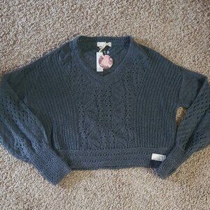 Odd Molly Blue V-Neck Sweater Size 3/Large NWT